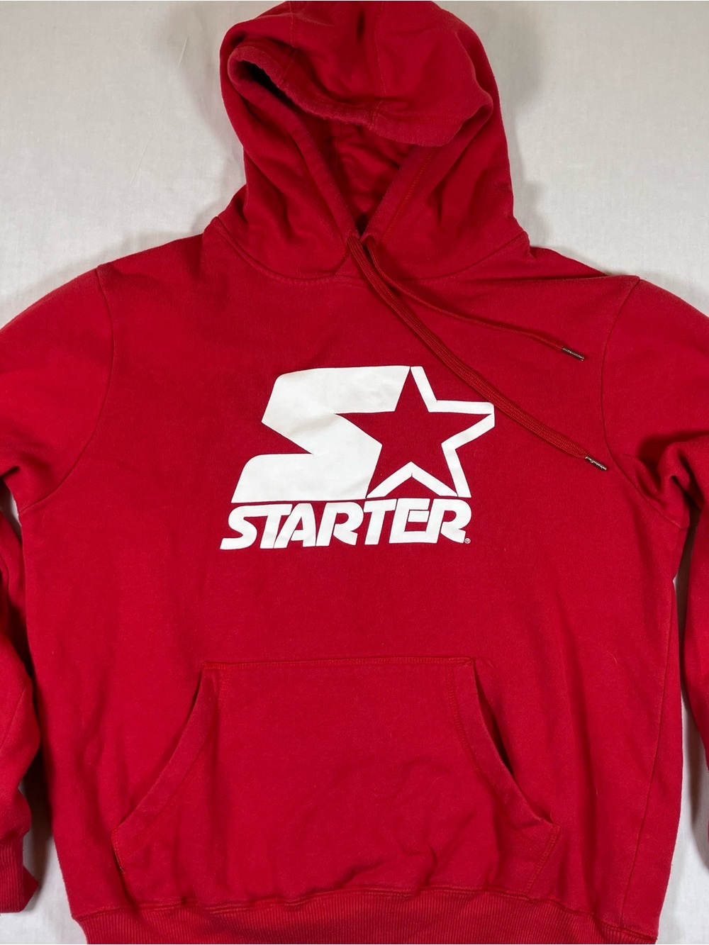 STARTER Red Pullover Hoodie with White Logo